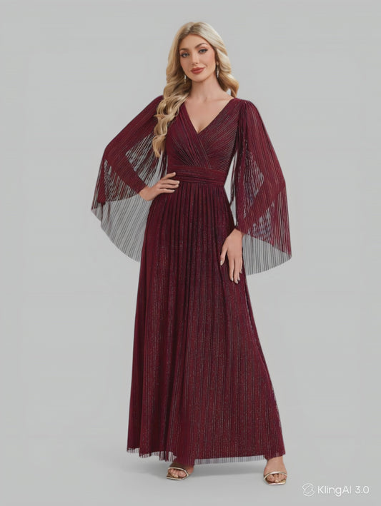 Vestido de Festa Longo Plus Size com Capa Ambrôle