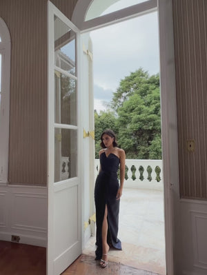 Vestido de Festa Longo Premium Plissado Leque