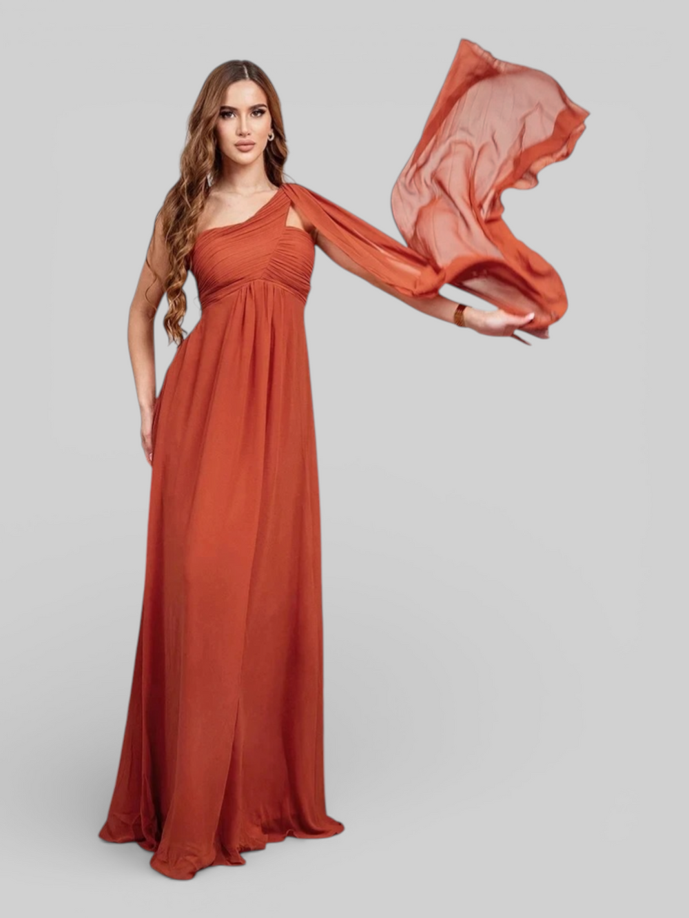 Vestido de Festa Longo Plus Size Ribbon Dress