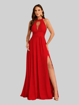 Vestido de Festa Longo Gola Halter Antonietta