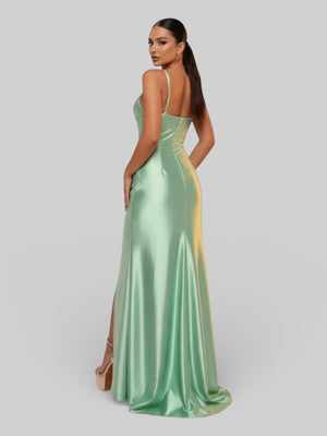 Vestido de Festa Acetinado Paetê Dress - Aurea Dress