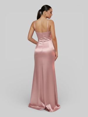 Vestido de Festa Acetinado Paetê Dress - Aurea Dress