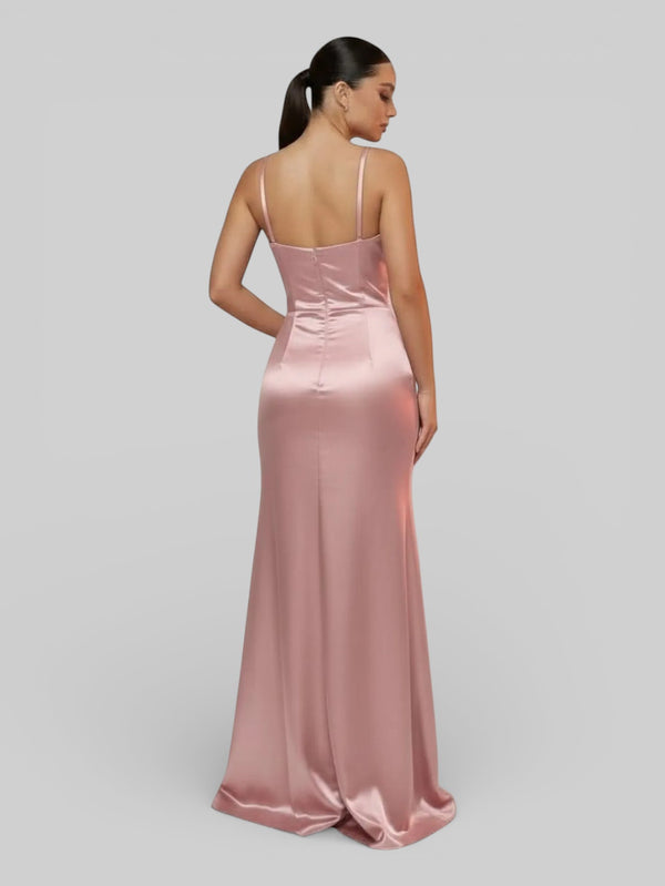 Vestido de Festa Acetinado Paetê Dress - Aurea Dress