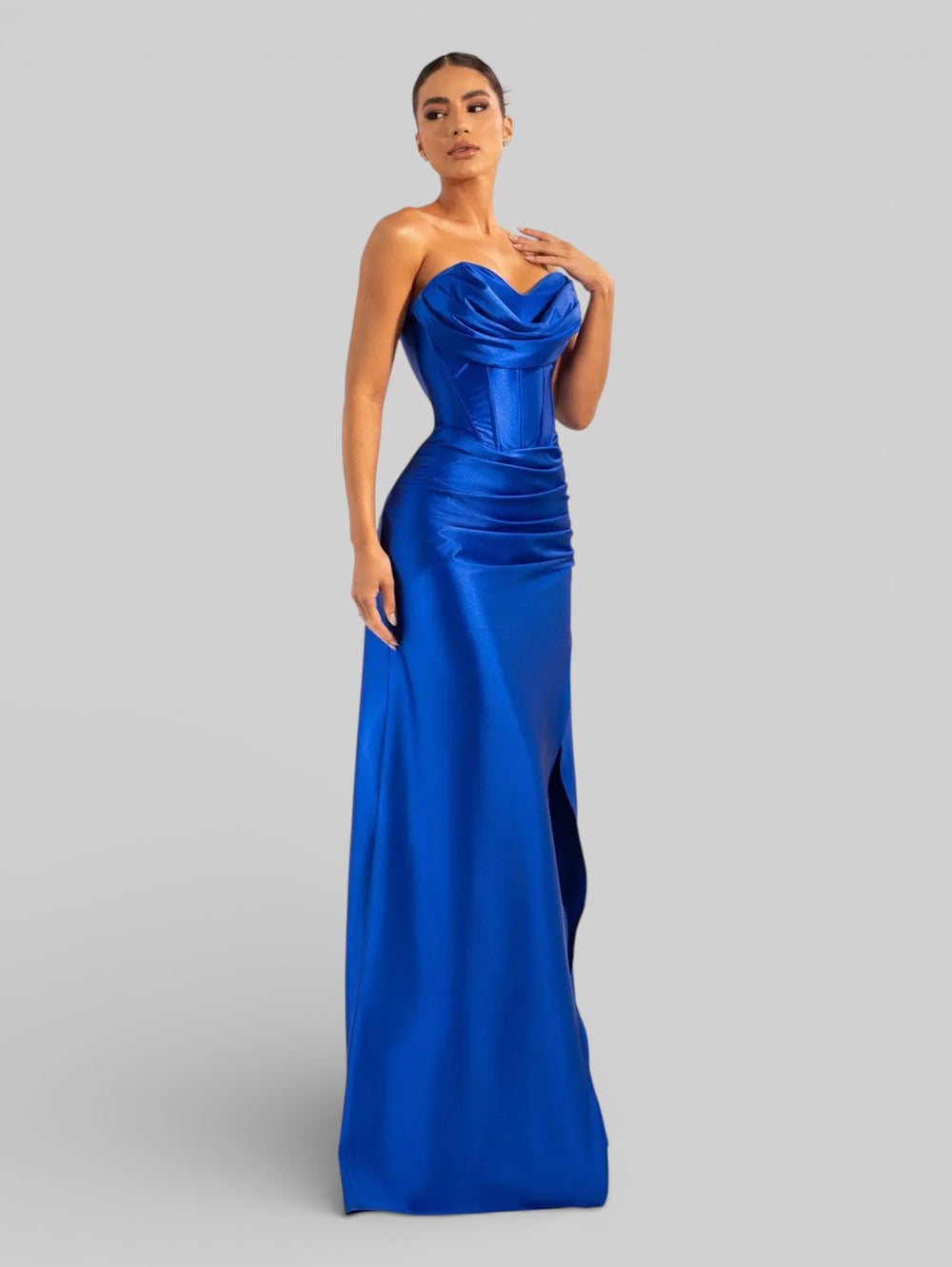 Vestido de Festa Acetinado sem Alças Aurea Dress - Aurea Dress