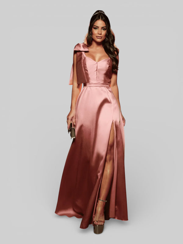 Vestido de Festa Longo com Laço Manchester - Aurea Dress
