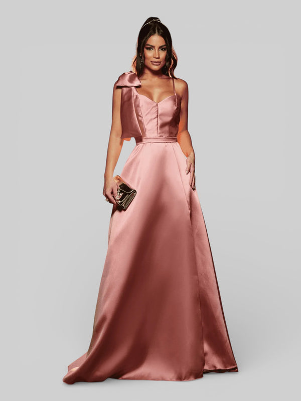 Vestido de Festa Longo com Laço Manchester - Aurea Dress