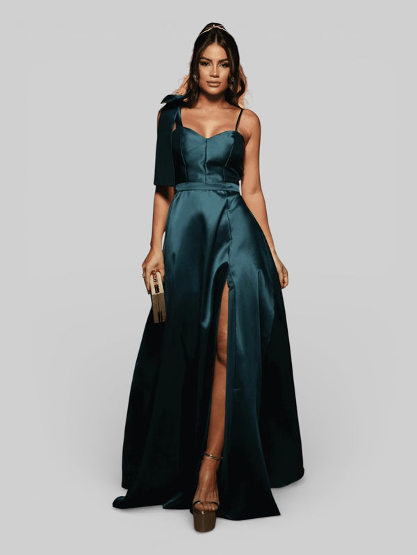 Vestido de Festa Longo com Laço Manchester - Aurea Dress
