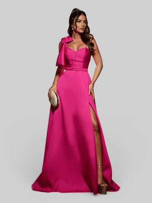Vestido de Festa Longo com Laço Manchester - Aurea Dress