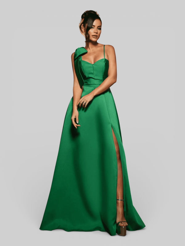 Vestido de Festa Longo com Laço Manchester - Aurea Dress