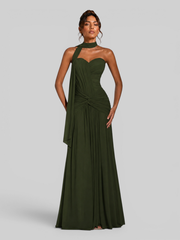 Vestido de Festa Longo Tomara que Caia Torcido Echarpe Legacy