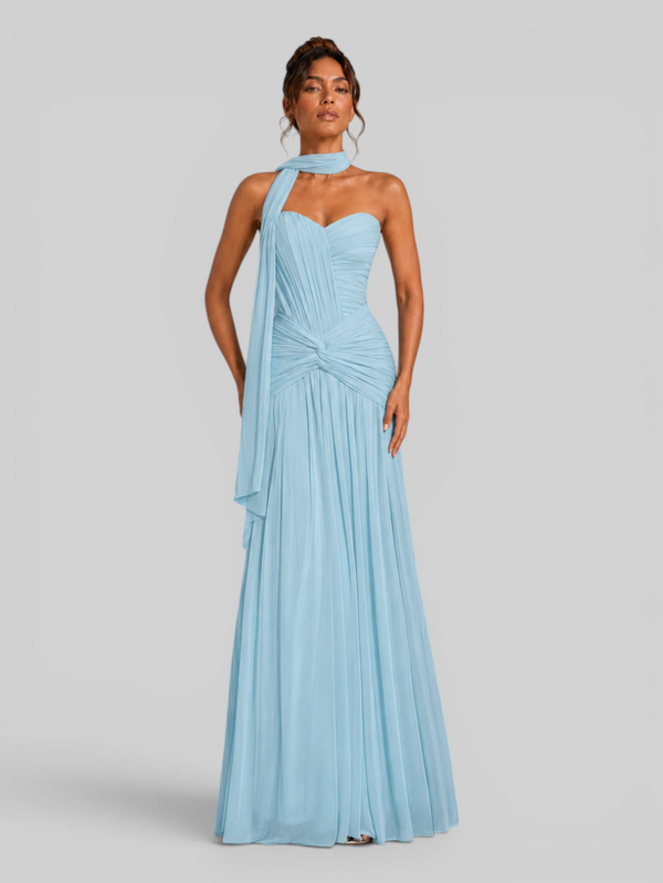 Vestido de Festa Longo Tomara que Caia Torcido Echarpe Legacy