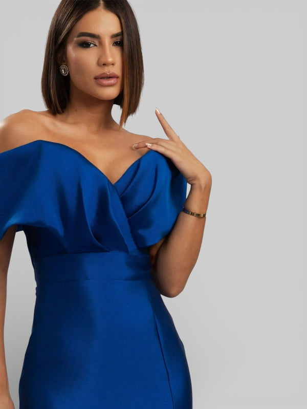 Vestido de Festa Longo Zibeline Ombro a Ombro Lana - Aurea Dress