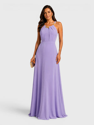 Vestido de Festa Longo Ornamento Aurea