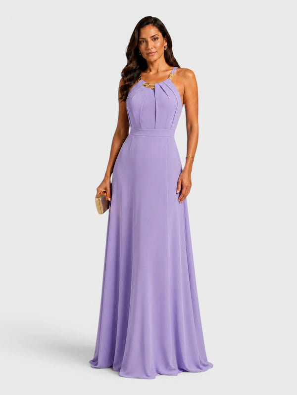 Vestido de Festa Longo Ornamento Aurea