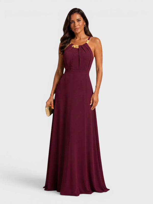 Vestido de Festa Longo Ornamento Aurea