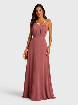 Vestido de Festa Longo Ornamento Aurea