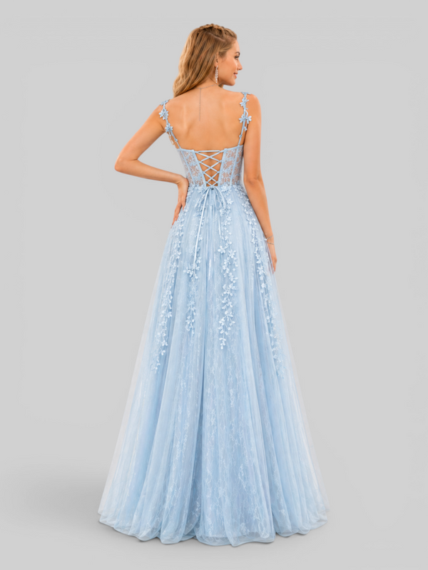 Vestido de Festa Longo Bordado com Fenda Debut