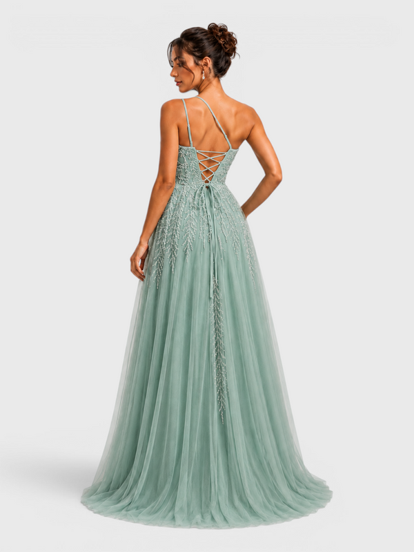 Vestido de Festa Super Luxo com Apliques Dubai