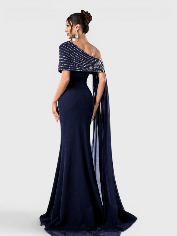 Vestido de Festa Longo 2 em 1 Capa Paetê Voluz