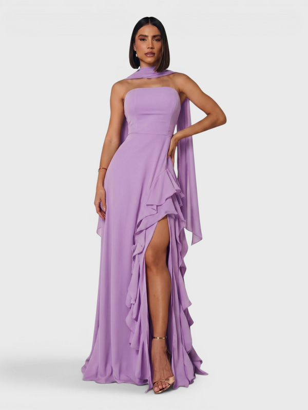 Vestido de Festa Longo Tomara que Caia Camadas Echarp Letz