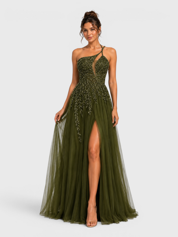 Vestido de Festa Super Luxo com Apliques Dubai