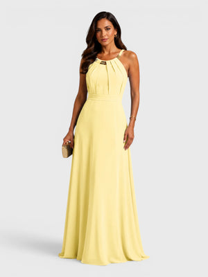 Vestido de Festa Longo Ornamento Aurea