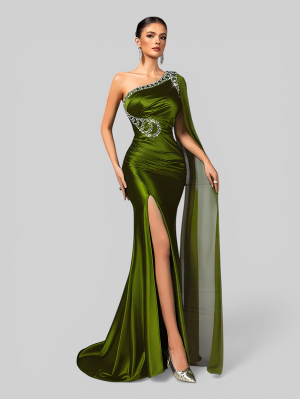 Vestido de Festa Super Luxo Nula Manga Pedradrias