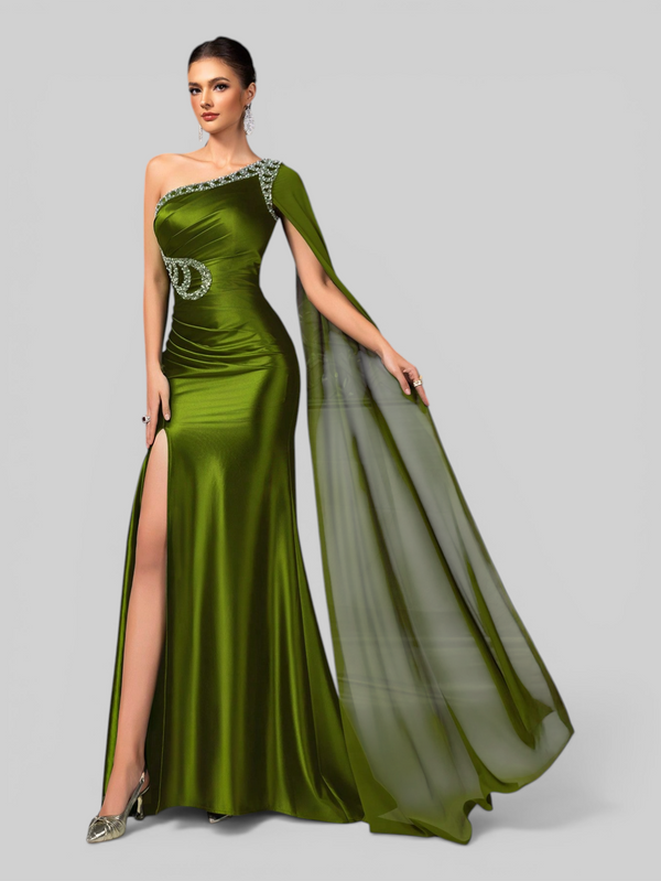 Vestido de Festa Super Luxo Nula Manga Pedradrias