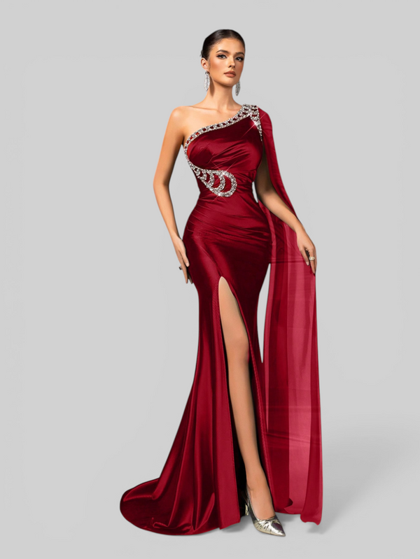 Vestido de Festa Super Luxo Nula Manga Pedradrias