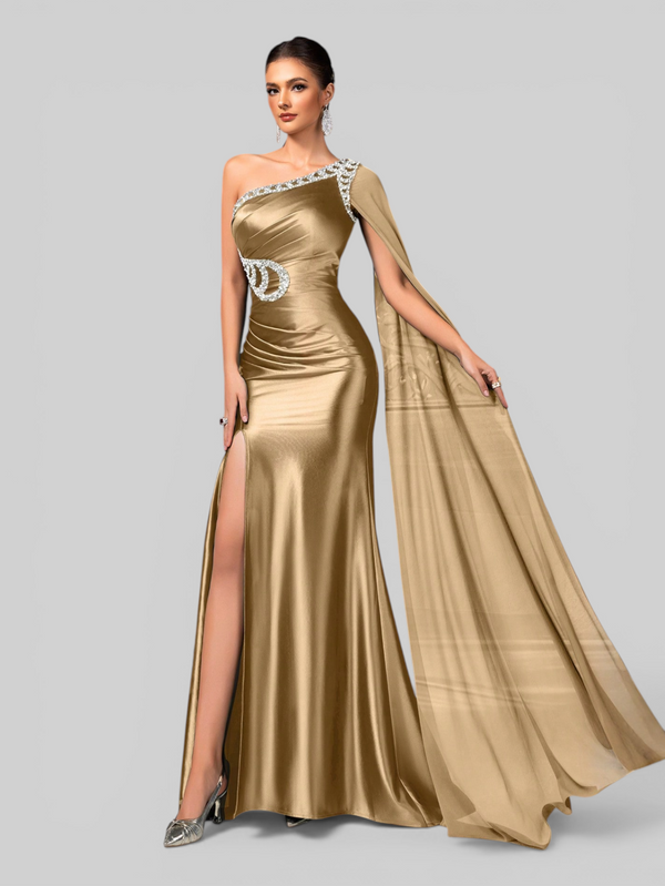 Vestido de Festa Super Luxo Nula Manga Pedradrias