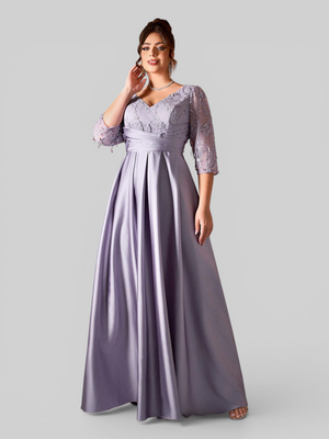 Vestido de Festa Bordado Manga Longa Ilhéus