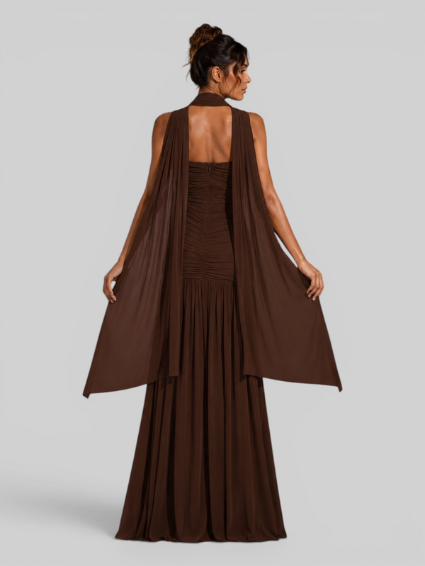 Vestido de Festa Longo Tomara que Caia Torcido Echarpe Legacy