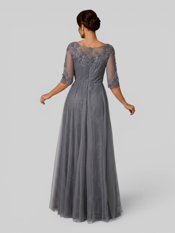 Vestido de Festa Mãe da Noiva Tule Bordado
