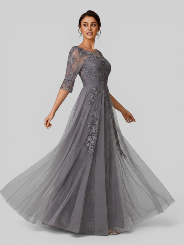 Vestido de Festa Mãe da Noiva Tule Bordado