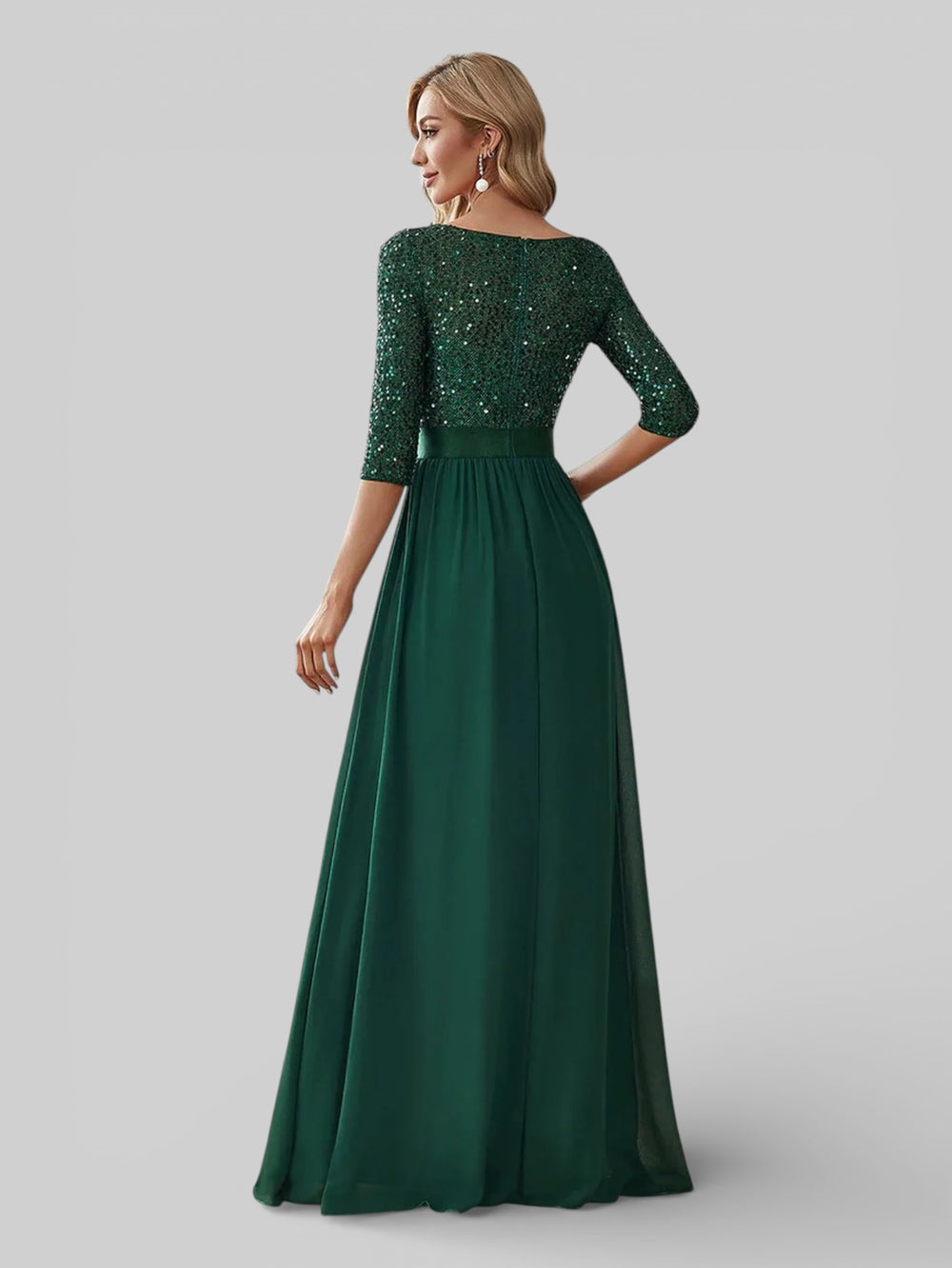 Vestido de Festa Plus Size Manga Longa Dallas